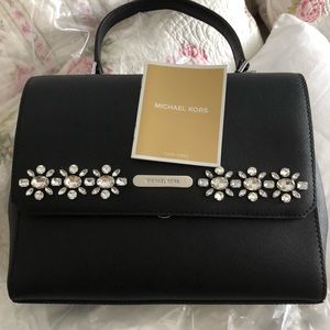 Michael Kors black with rhinestone purse